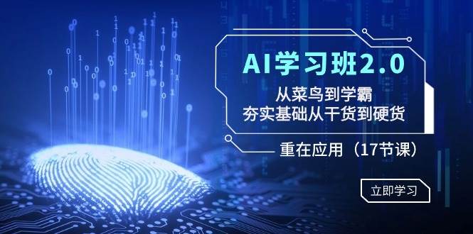 AI学习班2.0：从菜鸟到学霸，夯实基础从干货到硬货，重在应用（17节课）-搜易资源网