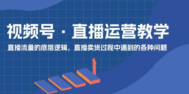视频号 直播运营教学：直播流量的底层逻辑，直播卖货过程中遇到的各种问题-搜易资源网