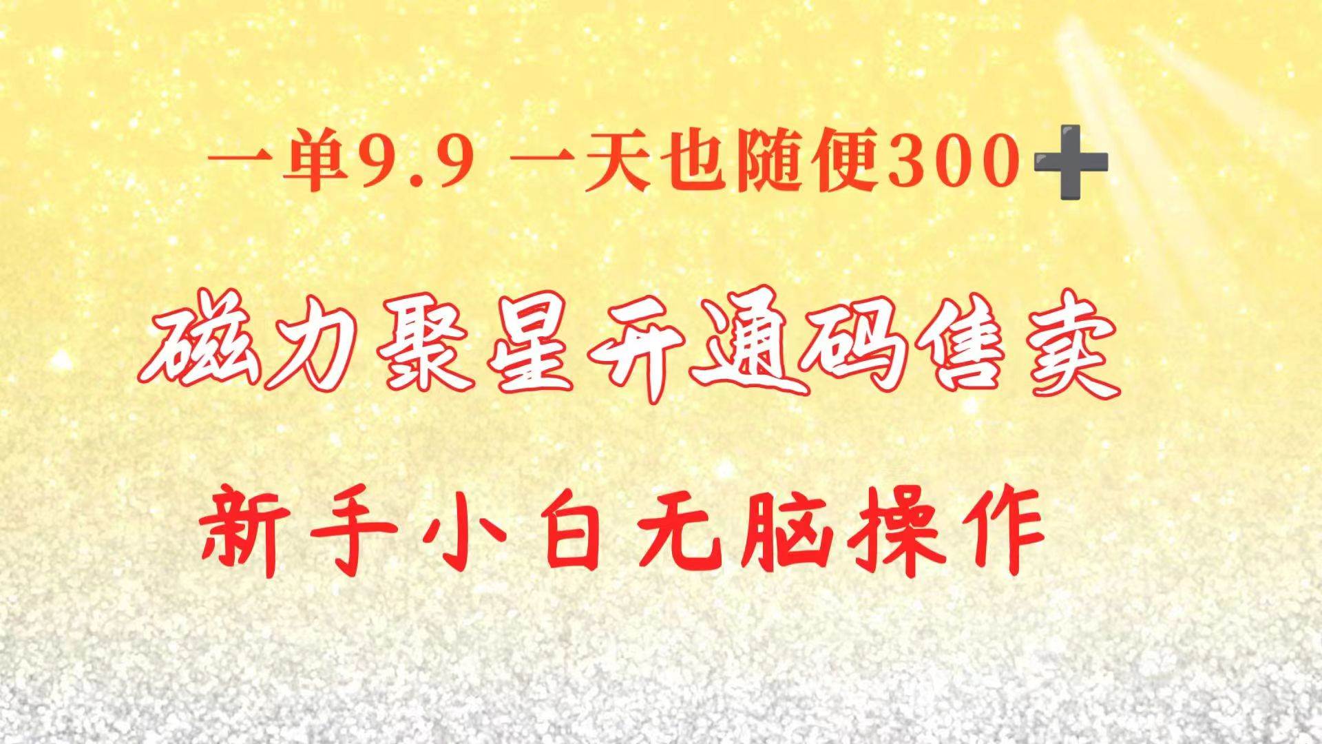 快手磁力聚星码信息差 售卖  一单卖9.9  一天也轻松300+ 新手小白无脑操作-搜易资源网