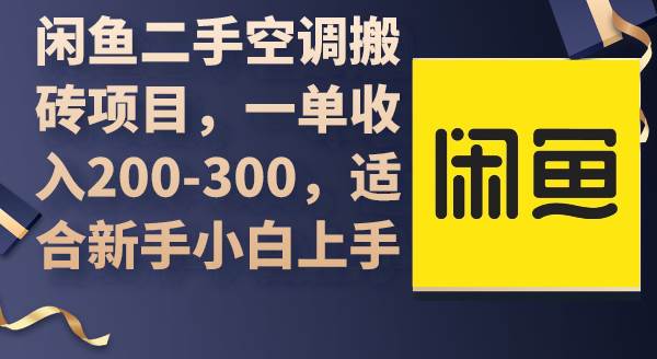 闲鱼二手空调搬砖项目，一单收入200-300，适合新手小白上手-搜易资源网