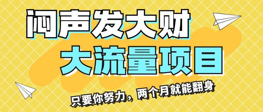闷声发大财，大流量项目，月收益过3万，只要你努力，两个月就能翻身-搜易资源网