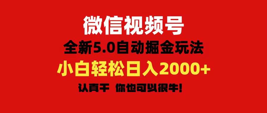 微信视频号变现，5.0全新自动掘金玩法，日入利润2000+有手就行-搜易资源网