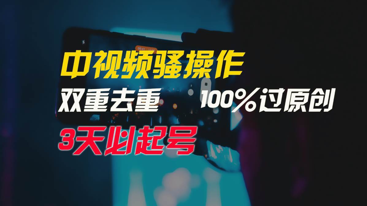 中视频骚操作，双重去重100%过原创，3天比必起号，简单无脑，月入3W+-搜易资源网