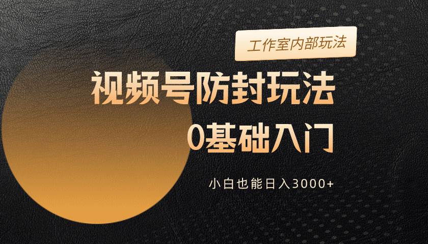 2024视频号升级防封玩法，零基础入门，小白也能日入3000+-搜易资源网