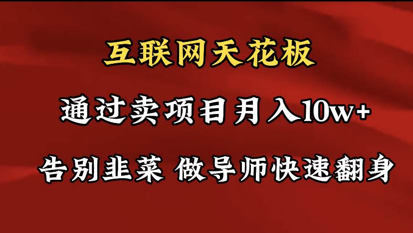 导师训练营互联网的天花板，让你告别韭菜，通过卖项目月入10w+，一定要…-搜易资源网