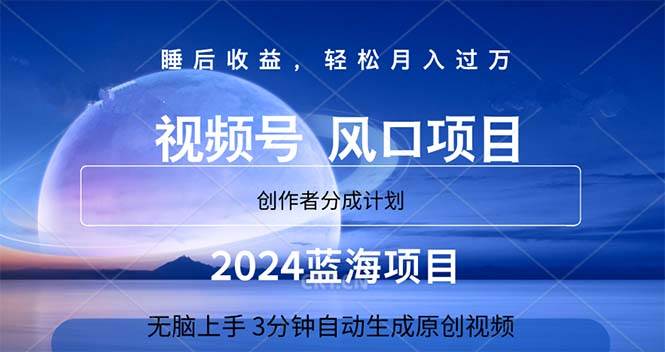 2024蓝海项目，3分钟自动生成视频，月入过万-搜易资源网