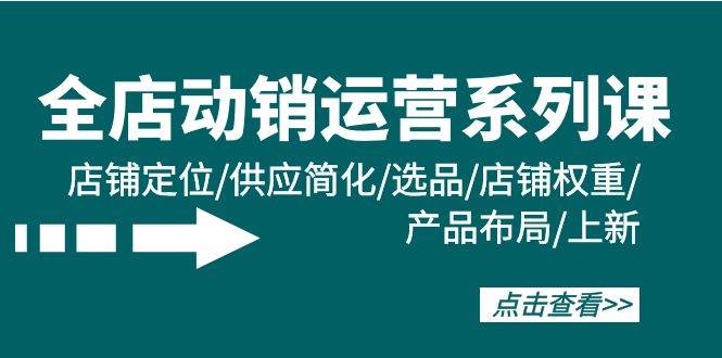 全店·动销运营系列课：店铺定位/供应简化/选品/店铺权重/产品布局/上新-搜易资源网