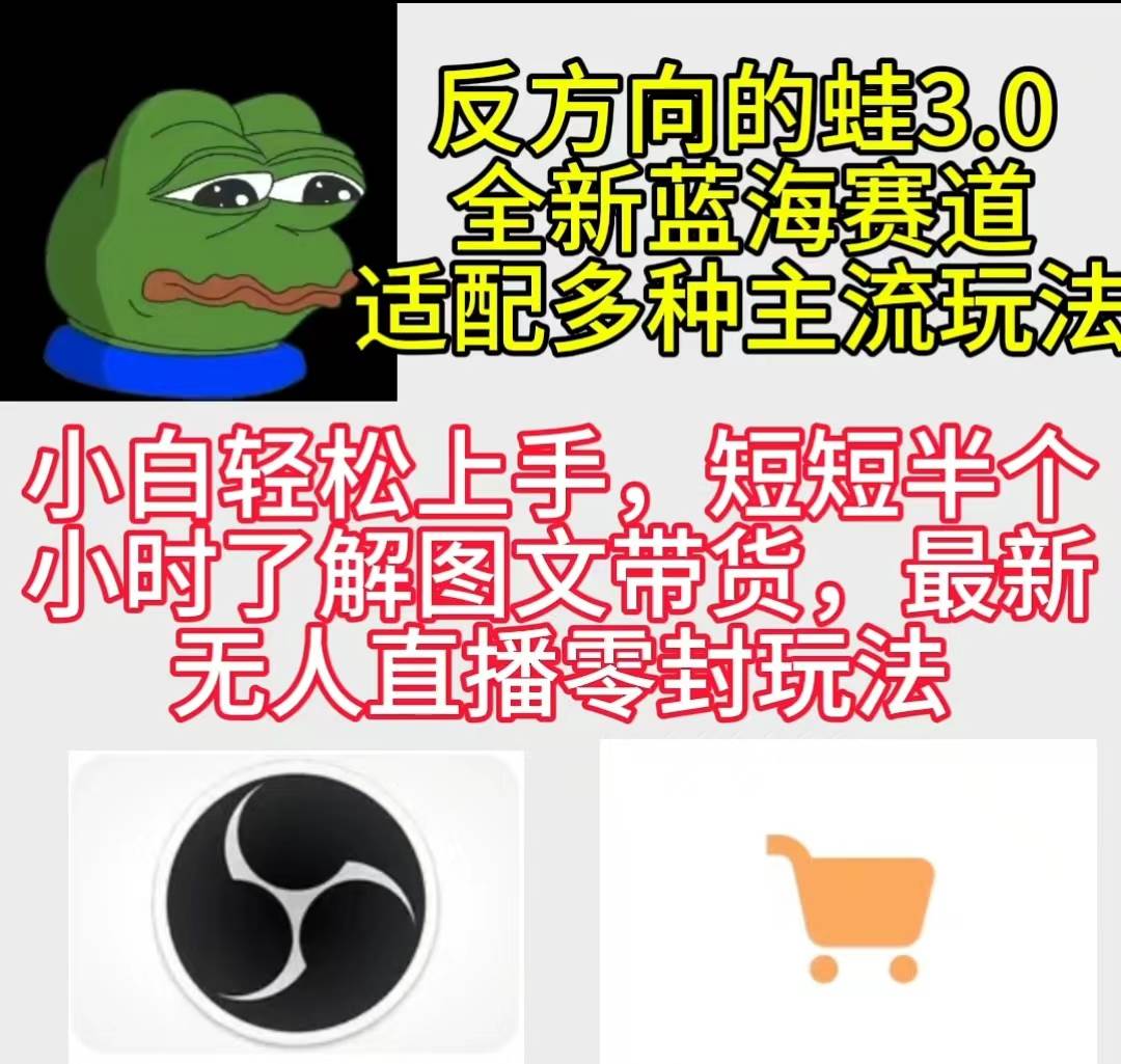 反方向的蛙3.0，图文最新玩法，变现多元化，新蓝海项目，小白轻松上手-搜易资源网