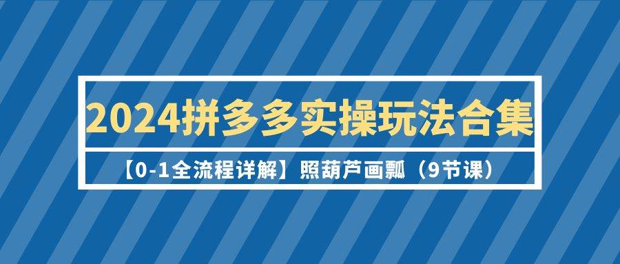 2024拼多多实操玩法合集【0-1全流程详解】照葫芦画瓢（9节课）-搜易资源网