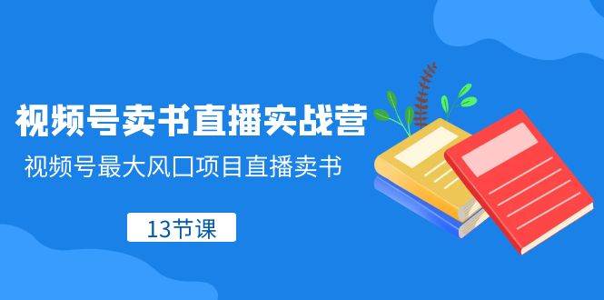 视频号-卖书直播实战营，视频号最大风囗项目直播卖书（13节课）-搜易资源网