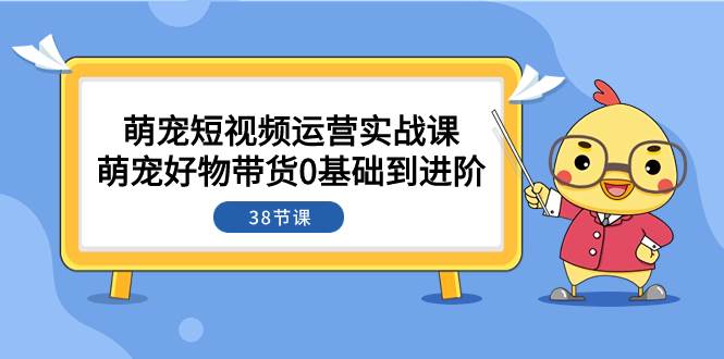 萌宠·短视频运营实战课：萌宠好物带货0基础到进阶（38节课）-搜易资源网
