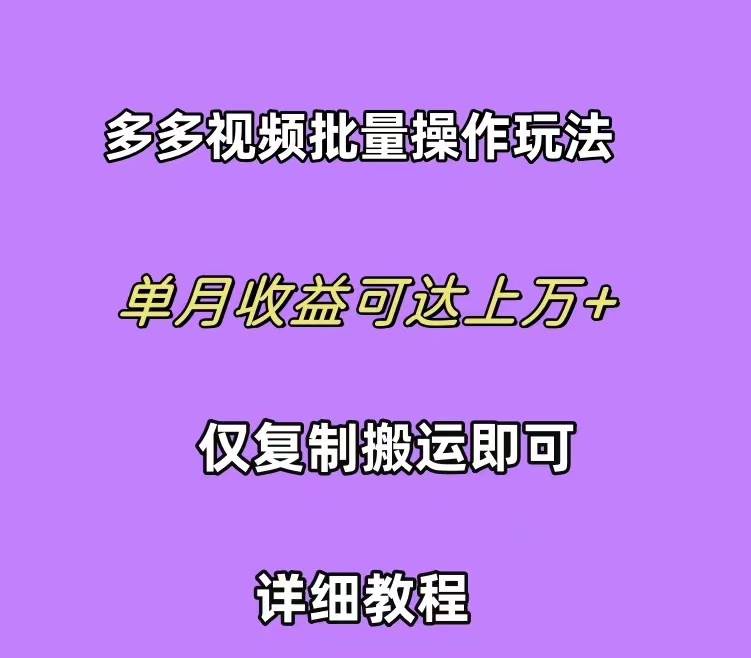 拼多多视频带货快速过爆款选品教程 每天轻轻松松赚取三位数佣金 小白必…-搜易资源网