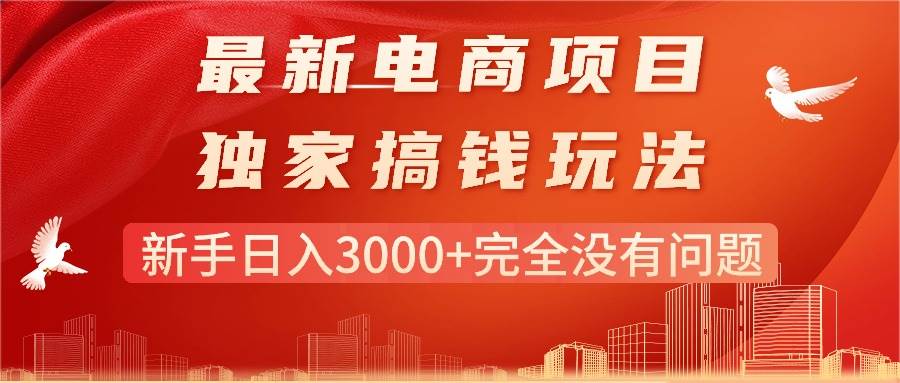 最新电商项目-搞钱玩法，新手日入3000+完全没有问题-搜易资源网