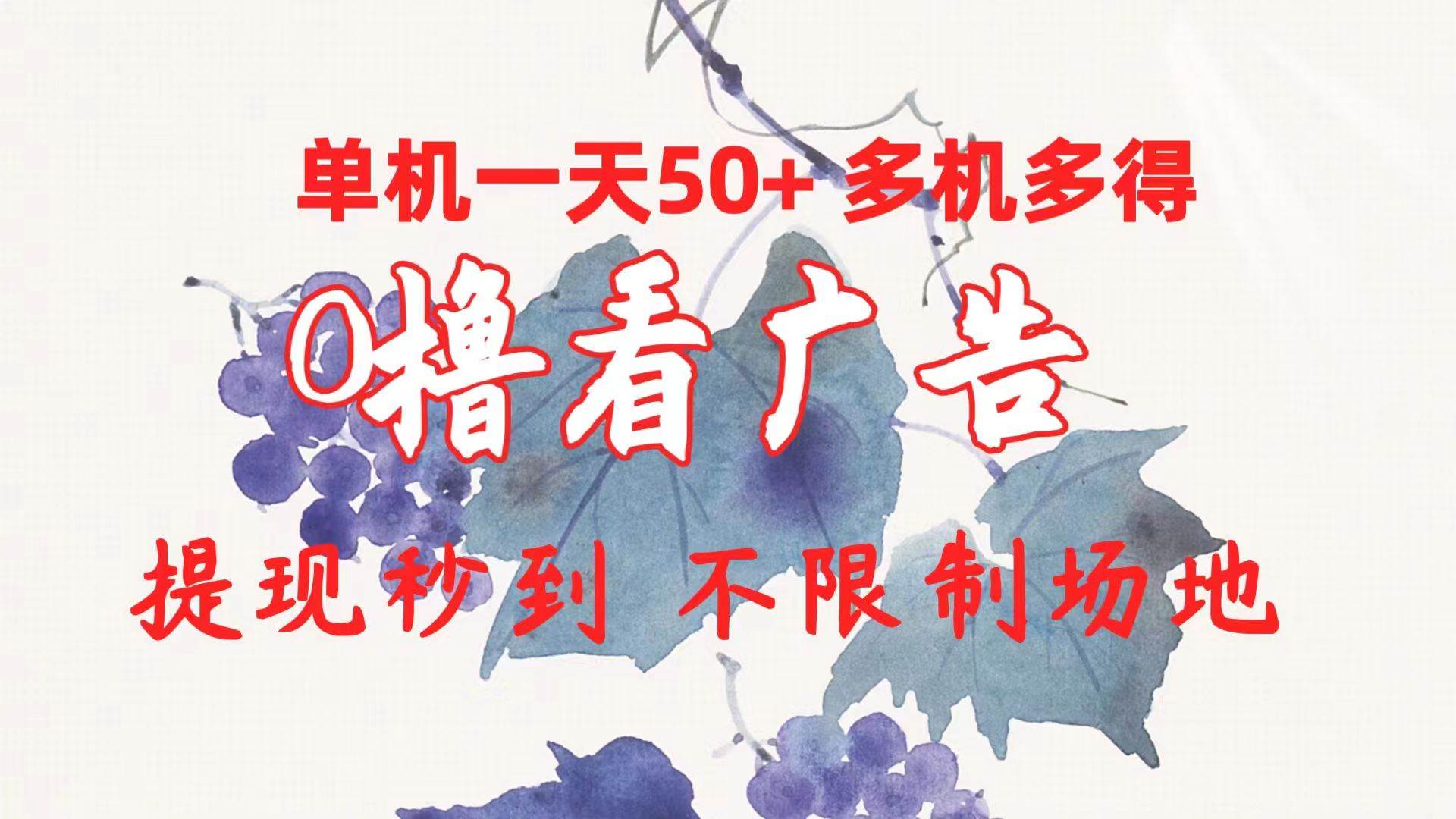 0撸看广告 单机一天50+多机多得 提现秒到 不限制场地操作-搜易资源网