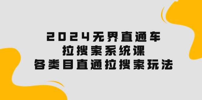 2024无界直通车·拉搜索系统课：各类目直通车 拉搜索玩法！-搜易资源网
