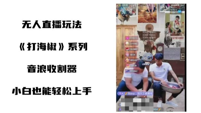 打海椒无人直播整蛊项目，小白轻松上手撸音浪收割器（教程+工具+素材）-搜易资源网