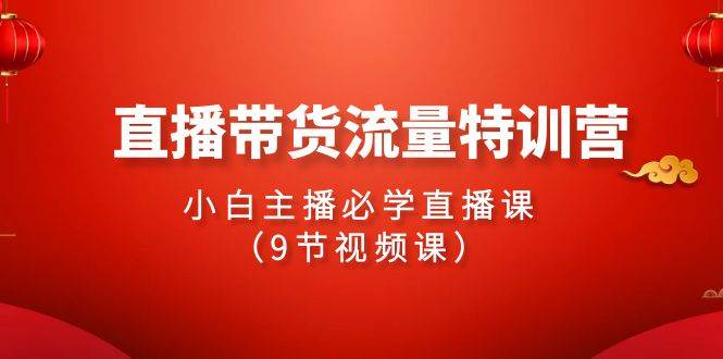 2024直播带货流量特训营，小白主播必学直播课（9节视频课）-搜易资源网