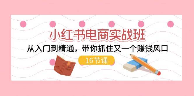 小红书电商实战班，从入门到精通，带你抓住又一个赚钱风口（16节）-搜易资源网