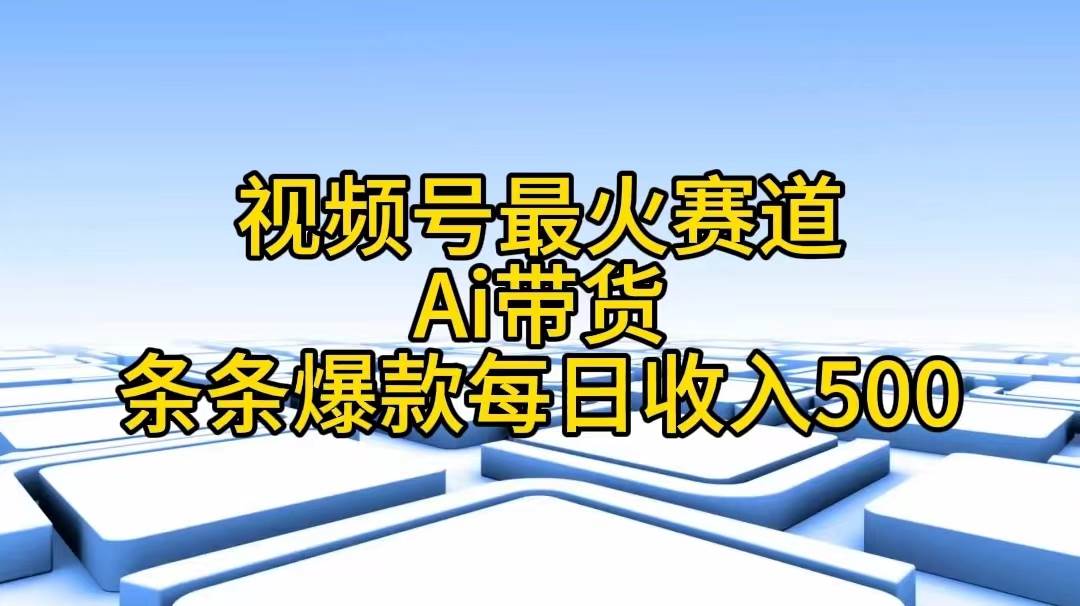 视频号最火赛道——Ai带货条条爆款每日收入500-搜易资源网