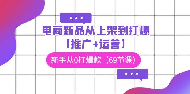 电商 新品从上架到打爆【推广+运营】，新手从0打爆款（69节课）-搜易资源网