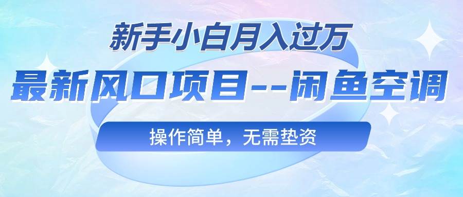 最新风口项目—闲鱼空调，新手小白月入过万，操作简单，无需垫资-搜易资源网