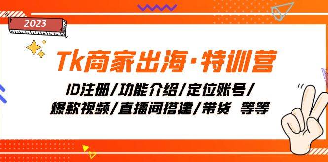 Tk商家出海·特训营：ID注册/功能介绍/定位账号/爆款视频/直播间搭建/带货-搜易资源网