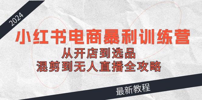 2024小红书电商暴利训练营：从开店到选品，混剪到无人直播全攻略-搜易资源网