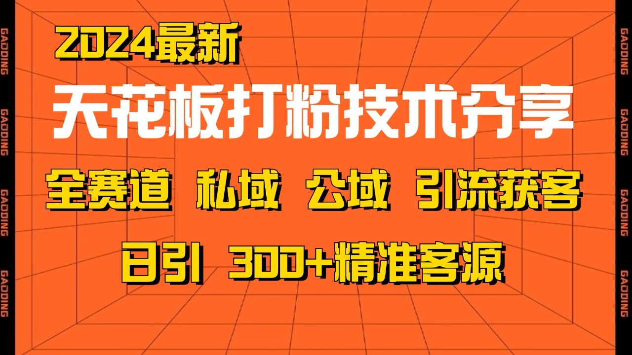 天花板打粉技术分享，野路子玩法 曝光玩法免费矩阵自热技术日引2000+精准客户-搜易资源网