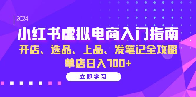小红书虚拟电商入门指南：开店、选品、上品、发笔记全攻略 单店日入700+-搜易资源网
